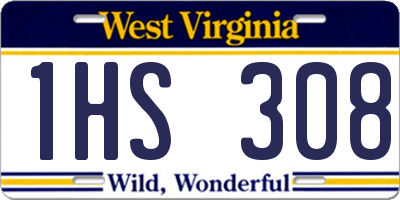 WV license plate 1HS308