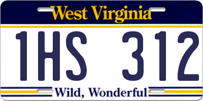 WV license plate 1HS312