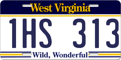 WV license plate 1HS313
