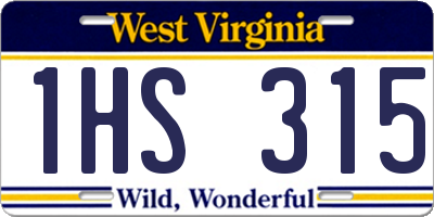 WV license plate 1HS315