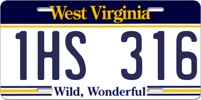 WV license plate 1HS316