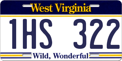 WV license plate 1HS322