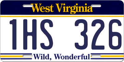 WV license plate 1HS326