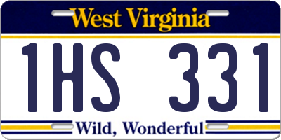 WV license plate 1HS331