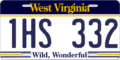 WV license plate 1HS332