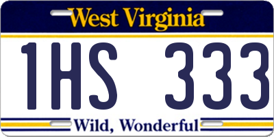 WV license plate 1HS333