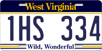 WV license plate 1HS334
