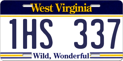 WV license plate 1HS337