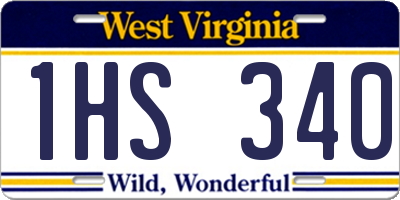 WV license plate 1HS340