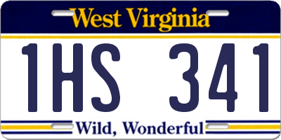 WV license plate 1HS341