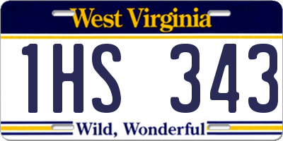 WV license plate 1HS343