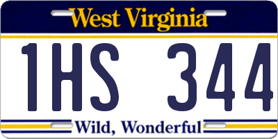 WV license plate 1HS344