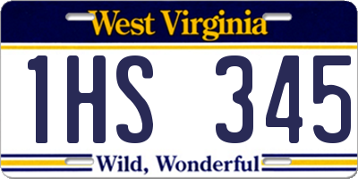 WV license plate 1HS345