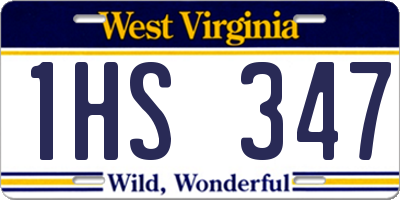 WV license plate 1HS347