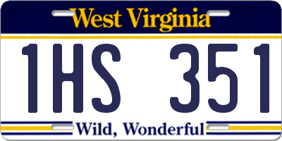 WV license plate 1HS351