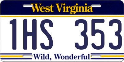 WV license plate 1HS353