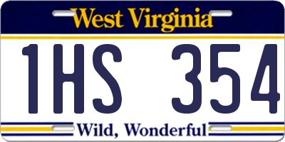 WV license plate 1HS354