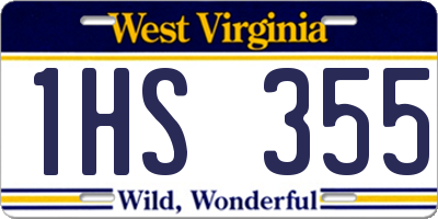 WV license plate 1HS355