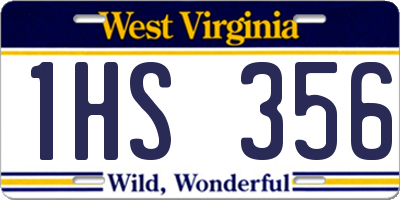 WV license plate 1HS356