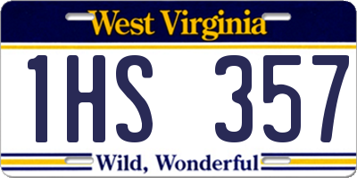 WV license plate 1HS357