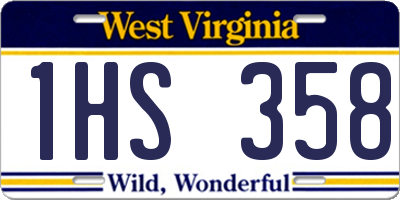 WV license plate 1HS358
