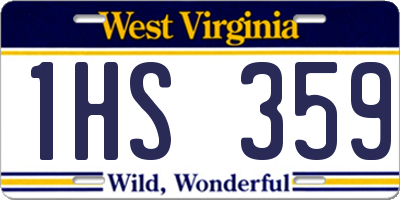 WV license plate 1HS359