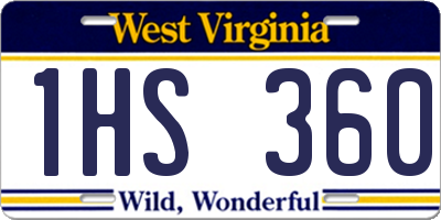 WV license plate 1HS360
