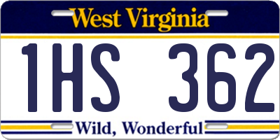 WV license plate 1HS362