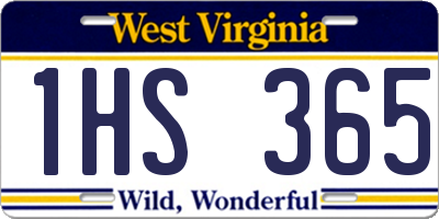 WV license plate 1HS365