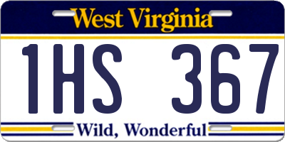 WV license plate 1HS367