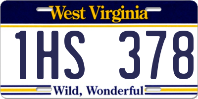 WV license plate 1HS378
