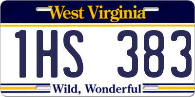 WV license plate 1HS383