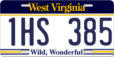 WV license plate 1HS385