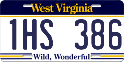 WV license plate 1HS386