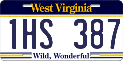 WV license plate 1HS387