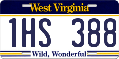 WV license plate 1HS388