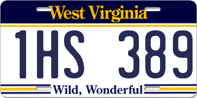 WV license plate 1HS389