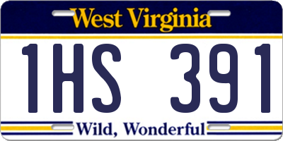 WV license plate 1HS391