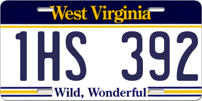 WV license plate 1HS392
