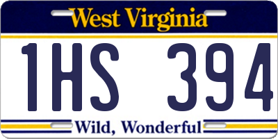 WV license plate 1HS394