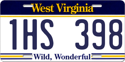 WV license plate 1HS398