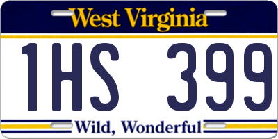 WV license plate 1HS399