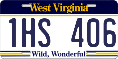 WV license plate 1HS406