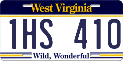 WV license plate 1HS410