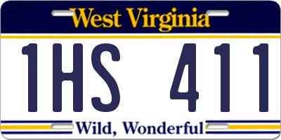 WV license plate 1HS411
