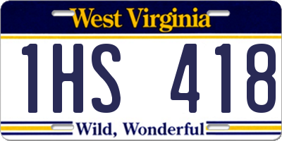 WV license plate 1HS418