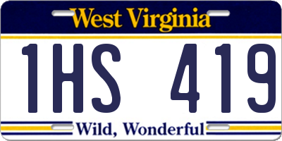 WV license plate 1HS419