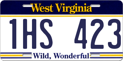 WV license plate 1HS423
