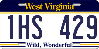 WV license plate 1HS429