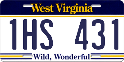 WV license plate 1HS431